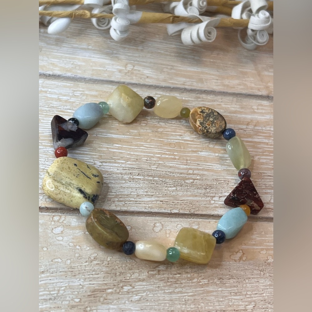 Jay King Mine Finds mixed stone stretch bracelet